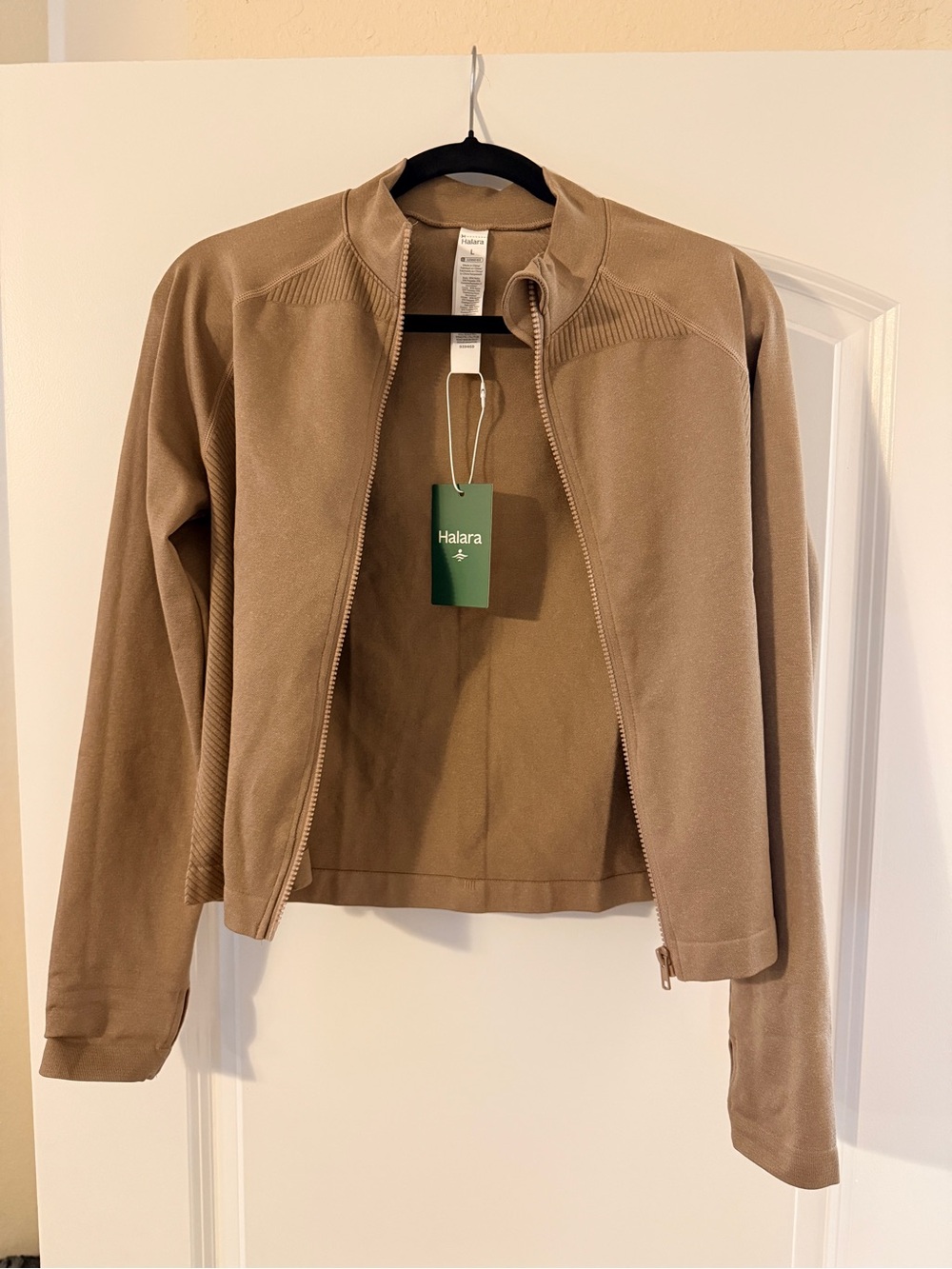 HALARA Women's Taupe Zip-Front Bomber Jacket
